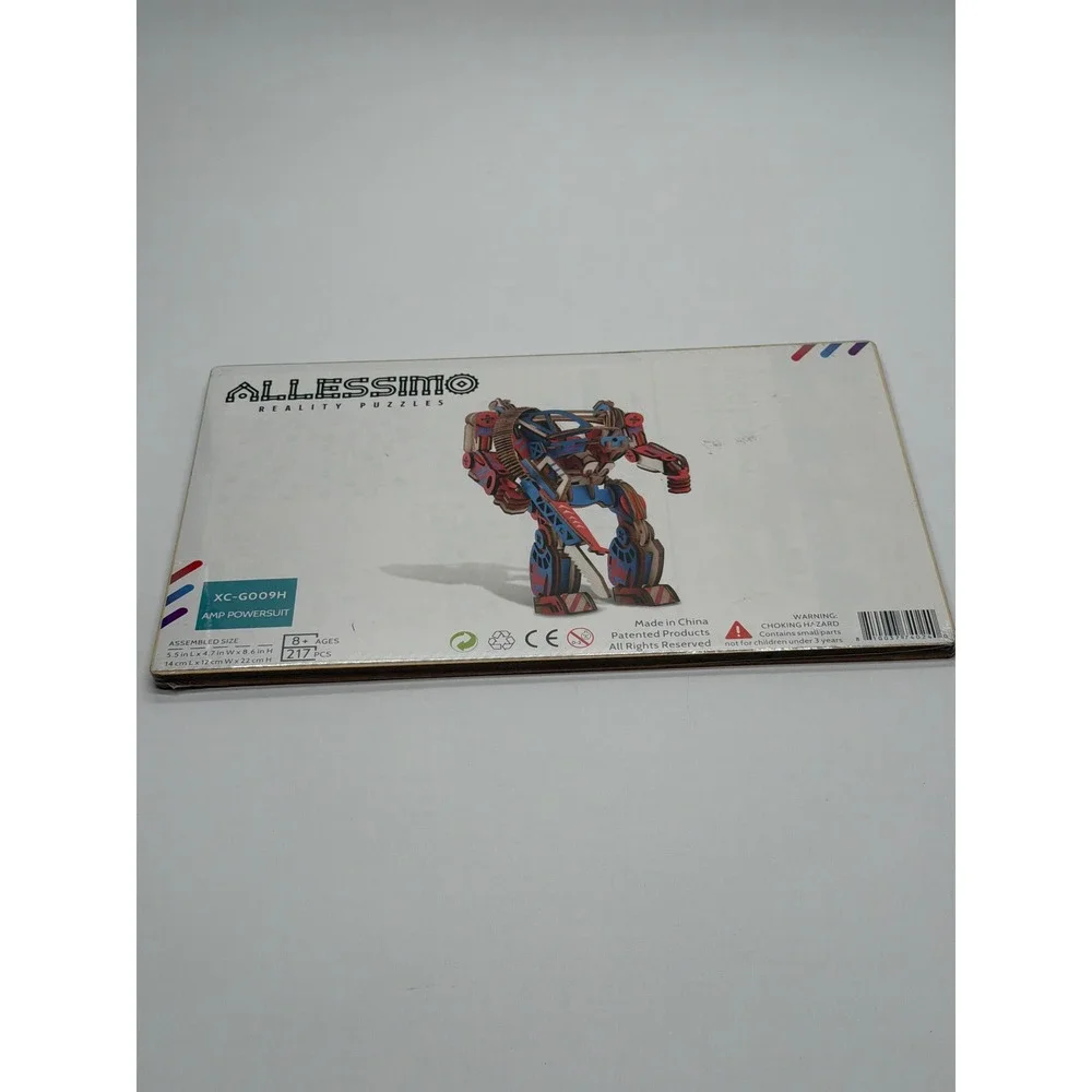 Allessimo Reality Puzzles AMP Powersuit 3D Wooden Model Kit XC-G009H 217 Pcs NEW